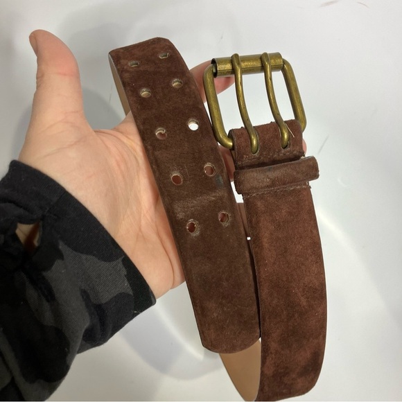 NY & Co genuine leather belt double holes size medium - Picture 1 of 3